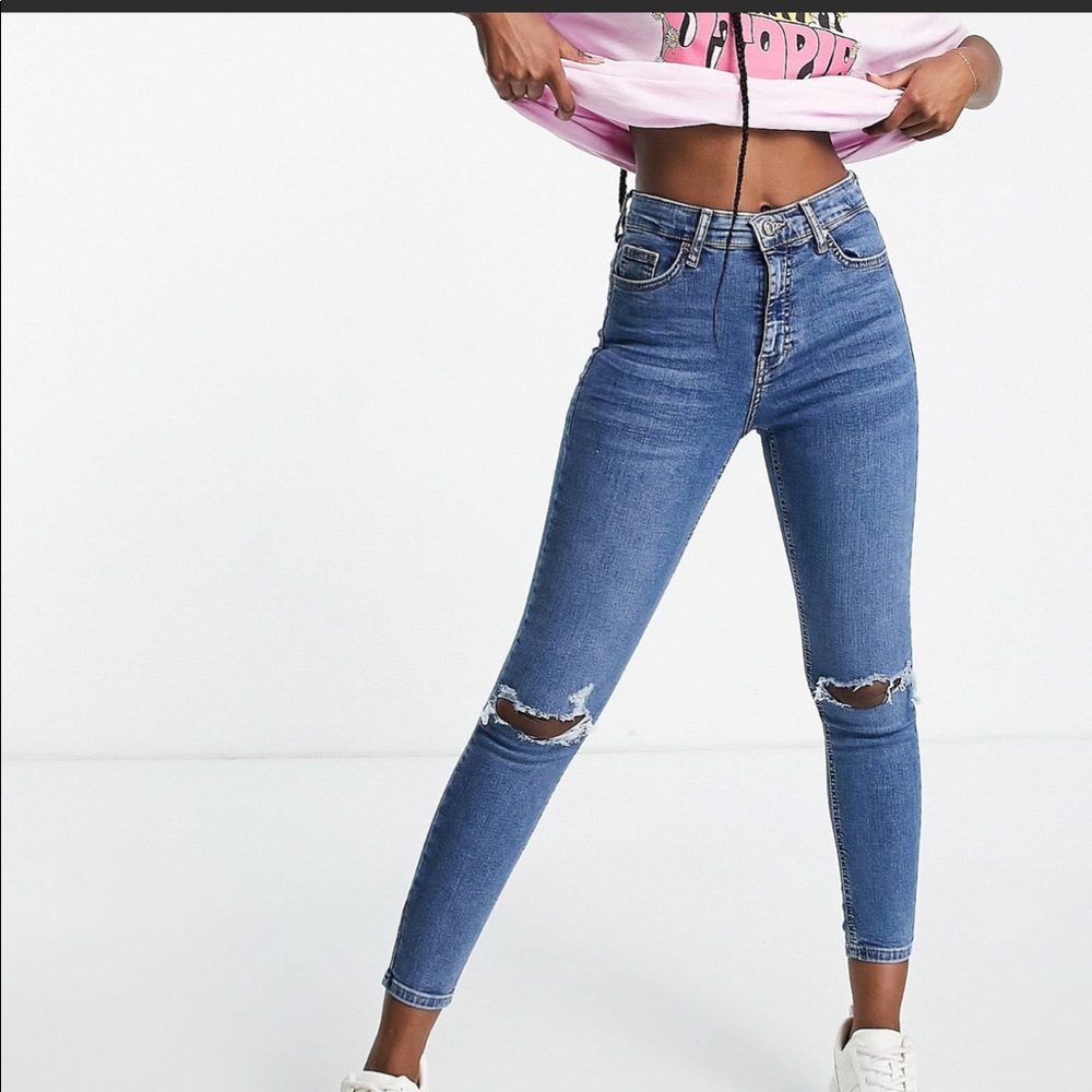 Topshop Moto Jamie Distressed Jeans 25